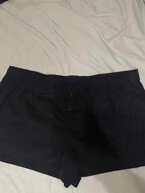 PINK Victoria's Secret Black High-Waist Button-Front Lounge Shorts